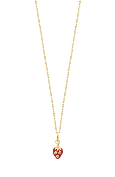 Bony Levy Kids' Strawberry Diamond Pendant Necklace In 18k Yellow Gold