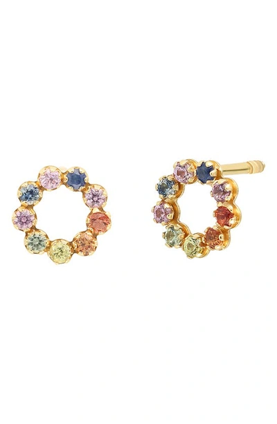 Bony Levy Kids' Sapphire Stud Earrings In 18k Yellow Gold