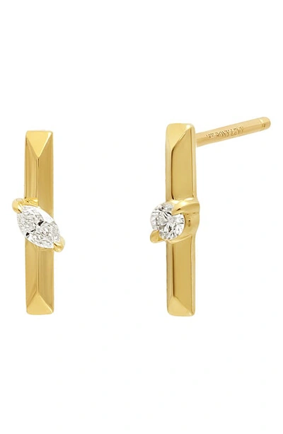 Bony Levy Aviva Mismatched Diamond Stud Earrings In 18k Yellow Gold