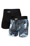 Saxx Vibe Supersoft 2-pack Slim Fit Boxer Briefs In Terrazzo Camo/ Black