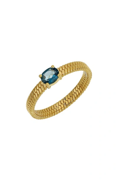 Bony Levy Blc 14k Gold Ring In 14k Yellow Gold - Blue Topaz