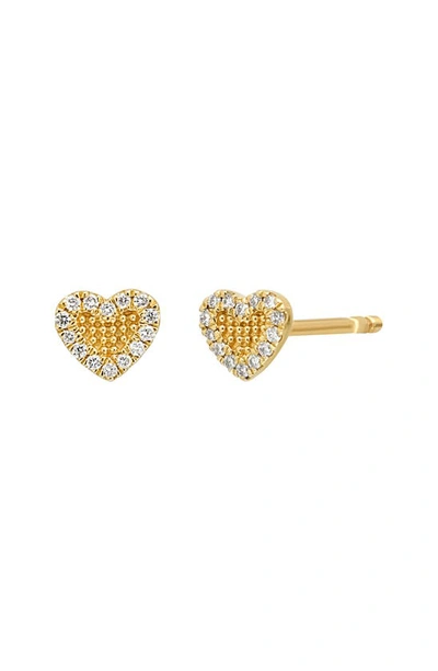 Bony Levy Kiera Beaded And Diamond Heart Stud Earrings In 18k Yellow Gold