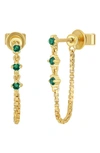 Bony Levy El Mar Chain Drop Earrings In 18k Yellow Gold - Emerald