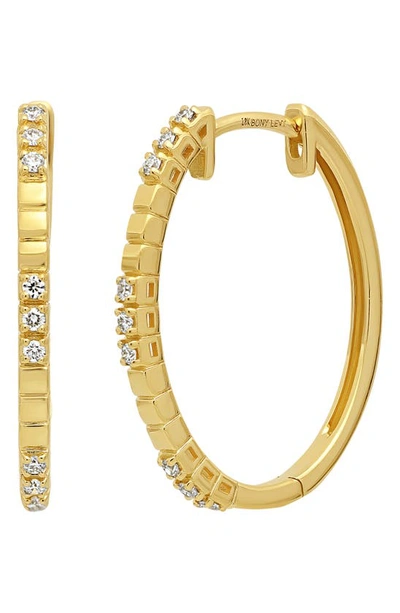 Bony Levy Cleo Diamond Hoop Earrings In 18k Yellow Gold