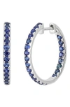 Bony Levy El Mar Inside Out Hoop Earrings In 18k White Gold - Sapphire