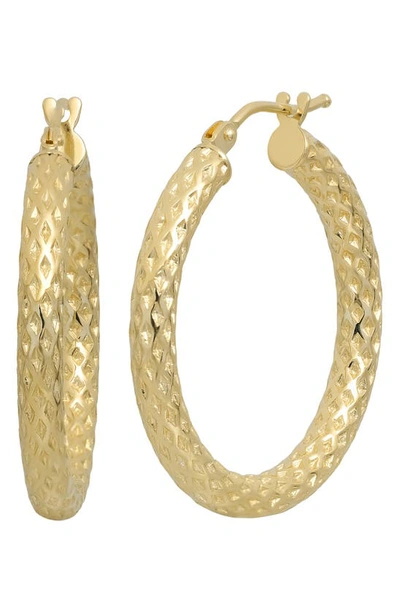 Bony Levy 14k Gold Faceted Hoop Earrings In 14k Yellow Gold