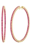Bony Levy Large El Mar Inside Out Hoop Earrings In 18k Yellow Gold - Ruby