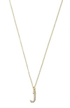 Argento Vivo Sterling Silver Mini Pavé Initial Necklace In Gold