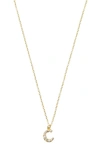 Argento Vivo Sterling Silver Mini Pavé Initial Necklace In Gold C
