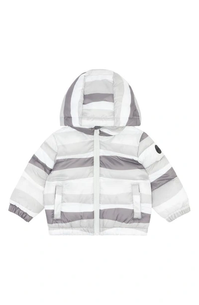 Miles The Label Babies' Stripe Print Recycled Polyester Packable Jacket In 903 Medium Grey
