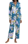 Nordstrom Moonlight Eco Knit Pajamas In Blue Ceramic Joy Floral