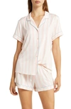 Nordstrom Moonlight Eco Short Knit Pajamas In Pink Veil Rose Tasha Stripe