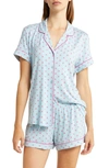 Nordstrom Moonlight Eco Short Knit Pajamas In Blue Basalt Flower Geo