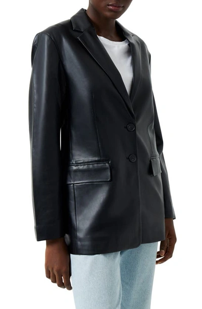 French Connection Crolenda Faux Leather Blazer In Black