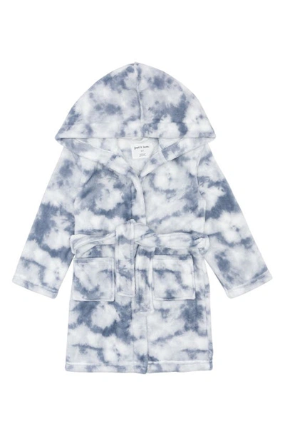 Petit Lem Kids' Tie Dye Fitted Hooded Robe In Blue