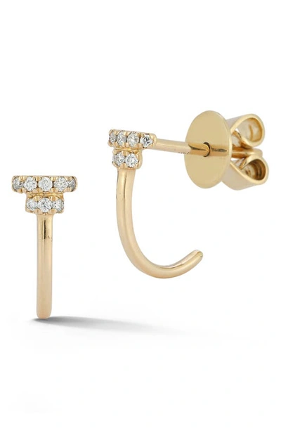 Dana Rebecca Designs Sylvie Rose Diamond Bar Huggie Hoop Earrings In Yellow Gold