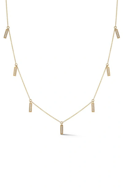 Dana Rebecca Designs Sylvie Rose Diamond Bar Station Necklace In Yellow Gold