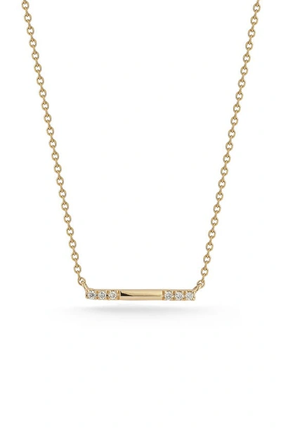 Dana Rebecca Designs Sylvie Rose Diamond Bar Pendant Necklace In Yellow Gold