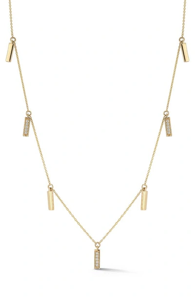 Dana Rebecca Designs Sylvie Rose Diamond Bar Charm Necklace In Yellow Gold