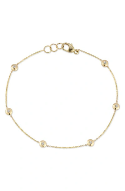 Dana Rebecca Designs Lulu Jack Diamond Bezel Station Bracelet In Yellow Gold