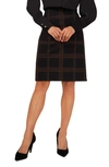 Halogen Plaid Seamed Pencil Skirt In Rich Black