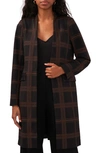 Halogen Windowpane Plaid Topper Coat In Rich Black