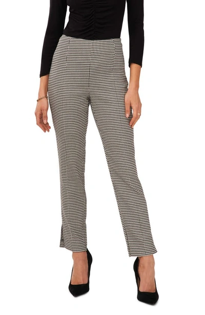 Halogen Houndstooth Check Pants In Rich Black