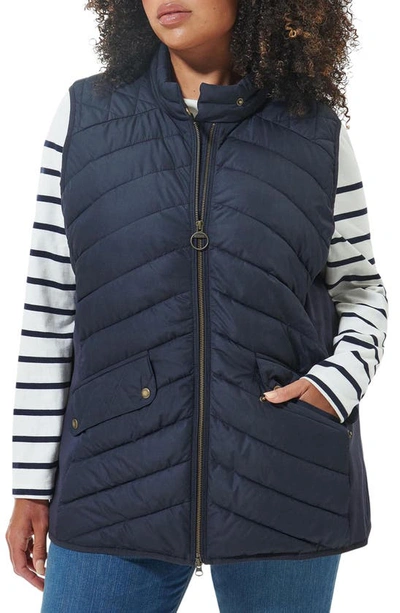 Barbour Cavalry Quilted Stretch Gilet In Dk Navy/ Dk Navy Marl
