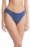 Hanky Panky Playstretch Natural Rise Thong In Bateau Blue