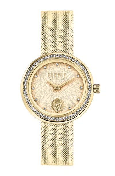 Versus Lea Mesh Strap Watch, 35mm In Gold