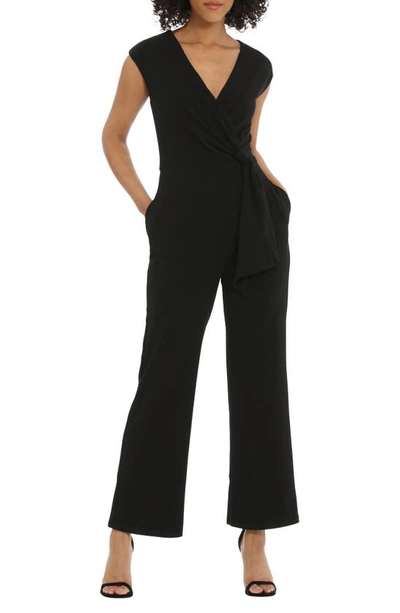 Maggy London Sleeveless Stretch Jersey Jumpsuit In Black