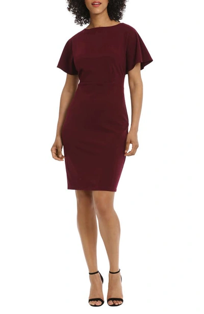 Maggy London Bateau Neck Sheath Dress In Multi