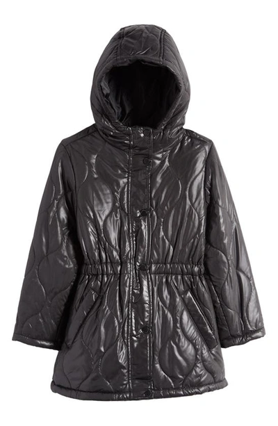 Urban Republic Kids' Quilted Hooded Jacket In Black