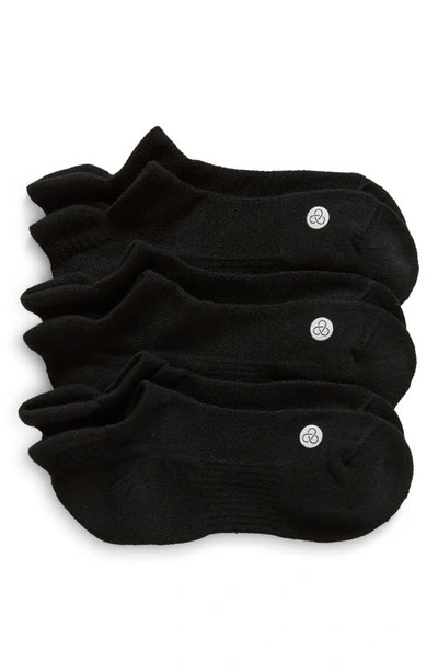 Zella Assorted 3-pack Tab Ankle Socks In Black