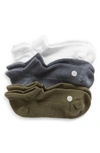 Zella Assorted 3-pack Tab Ankle Socks In Olive Night