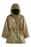 Urban Republic Kids' Quilted Hooded Jacket In Olive