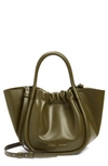Proenza Schouler Small Ruched Leather Tote Bag In Olive 324