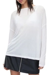 Allsaints Womens Optic White Francesco Rita Semi-sheer Woven T-shirt