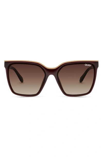 Quay Level Up 61mm Gradient Square Sunglasses In Chocolate / Brown