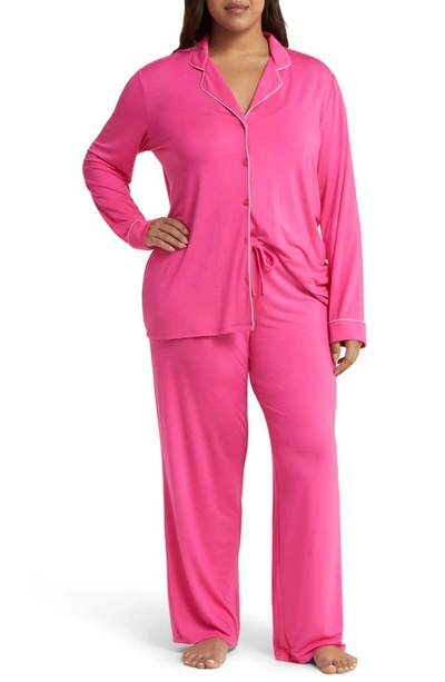 Nordstrom Moonlight Eco Knit Pajamas In Pink Yarrow