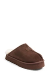 Ugg Discoquette Genuine Shearling Slide Slipper In Burnt Cedar/ Natural