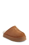 Ugg Discoquette Genuine Shearling Slide Slipper In Chestnut