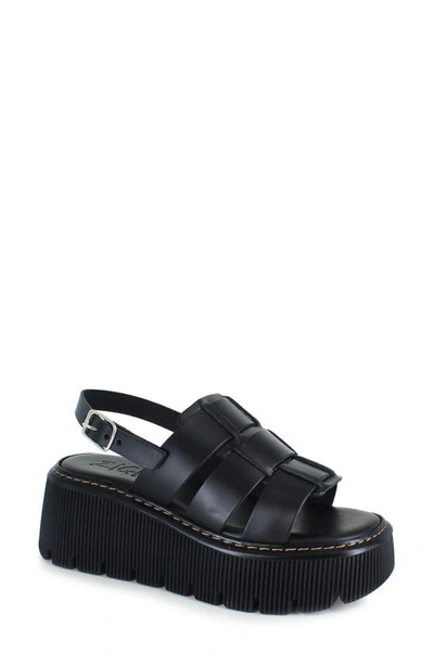 Zigi Kethrina Slingback Strappy Platform Sandal In Blk Leathe