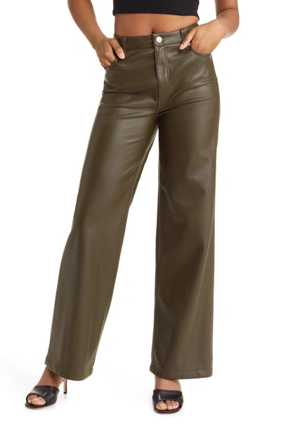Blanknyc Franklin High Waist Faux Leather Wide Leg Pants In Sign Up