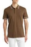 Hugo Boss Parlay Tipped Cotton Polo In Open Green