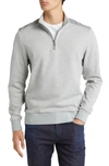 Hugo Boss Sidney Half Zip Cotton Blend Pullover In Grey