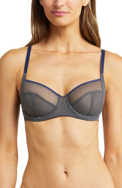 Skarlett Blue Spellbound Underwire Full Coverage Bra In Black Sand/ Blue