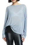 Allsaints Rita Oversize Long Sleeve T-shirt In Storm Cloud Blue
