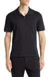 Theory Malden Johnny Collar Polo In Black