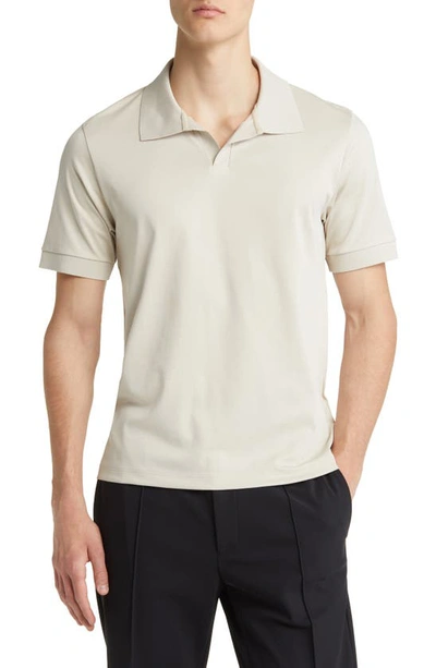 Theory Malden Johnny Collar Polo In Peyote